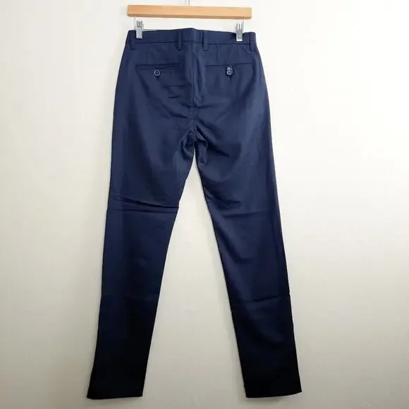 Ted Baker London Navy Blue Slim Fit Plain Dress Pants Trouser Mens NWT 28R 28x30